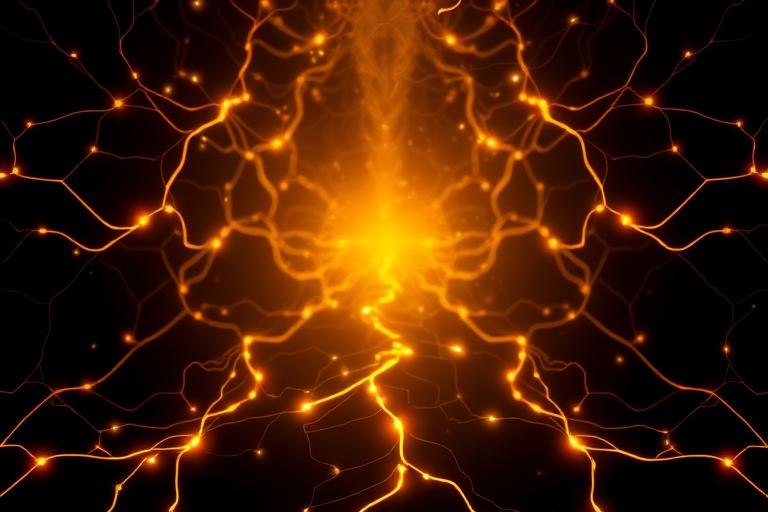 Goldene neuronale Lichtstruktur für Affirmationen