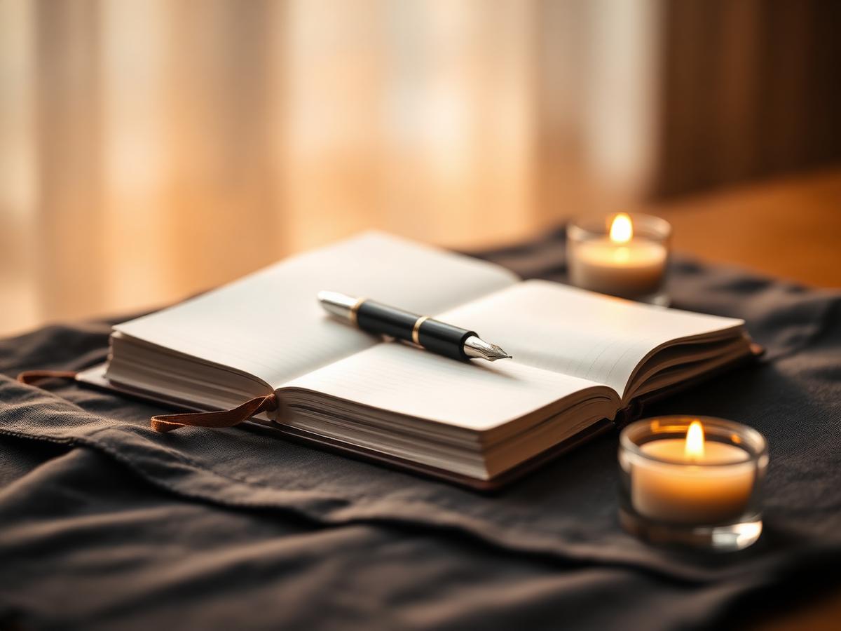 Workbook für Selbsthypnose mit Kerzenlicht